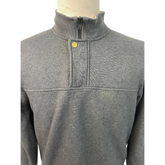Orvis Mens Gray 1/4 Zip Pullover Sweatshirt With Ribbed Collar Size M - Picture 4 of 8